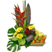 Canasta frutal tropical