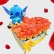 Corazón De Rosas Con Peluche De Stitch Para Amor Y Amistad A Domicilio En Cali 