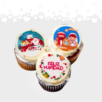 Cupcakes Navideños X3 A Domicilio En Medellín Pedido Con Un Día De Anticipación 