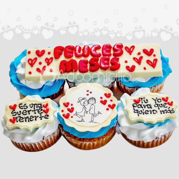 Regalos amor y amistad Medellín Cupcakes x 6 Unds Felices Meses Pedido Con Un Dia De Anticipación