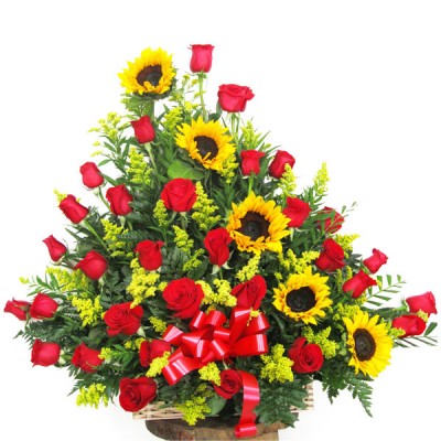 Girasoles y Rosas arreglos florales en Cartagena