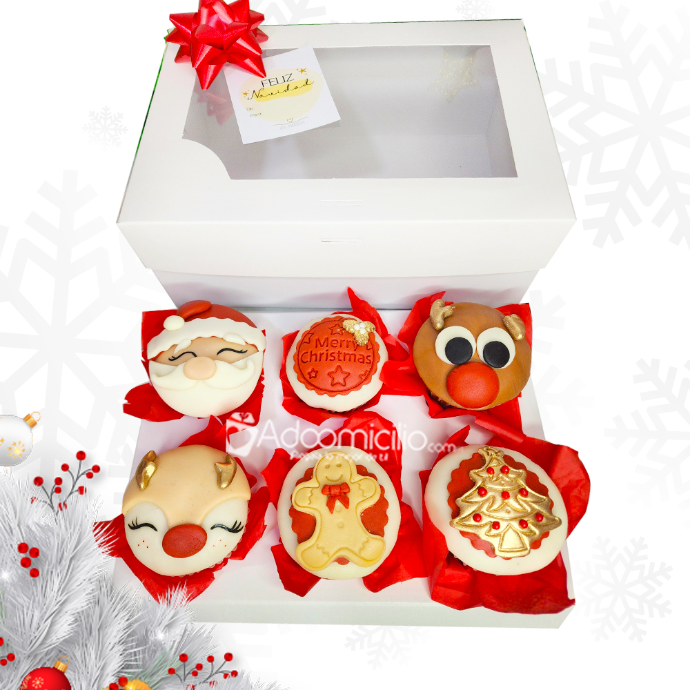 Cupcakes X6 Para Navidad A Domicilio En Popayán Pedido Con Un Día De Anticipación 
