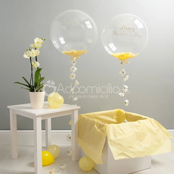 Globo confeti Margaritas “Día de la Madre” Globos con helio a domicilio en Bogota Pedido con 1 día anticipado 