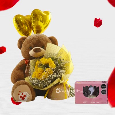 Peluche Con Flores Para San Valentín A Domicilio En Bucaramanga Pedido Con Un Día De Anticipación 