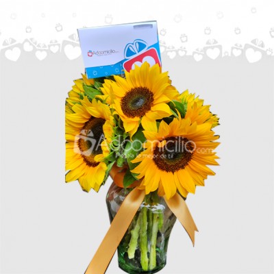 Florero Con Girasoles A Domicilio En Cali 