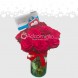 Arreglos florales amor y amistad a domicilio en Cali Base de vidrio con 13 rosas