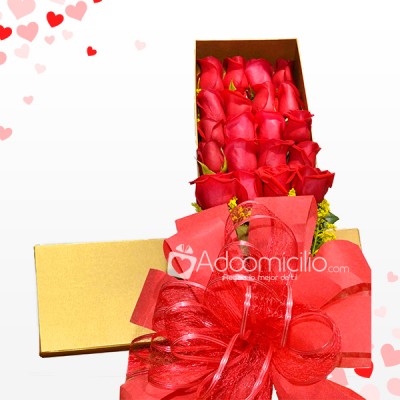 Caja Con Rosas Rojas x 24 Regalos San Valentin A Domicilio En Medellin