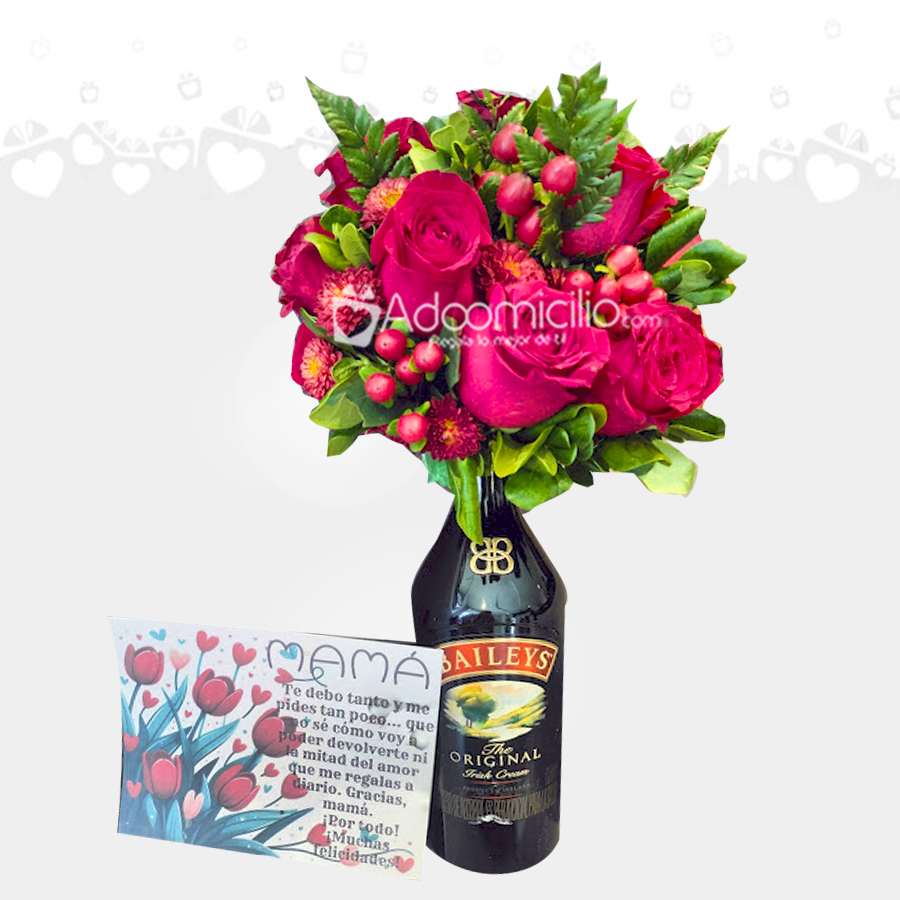 Regalo Para El Día De La Madre Con Rosas Y Baileys A Domicilio En Bogotá Pedido Con Un Día De Anticipación 