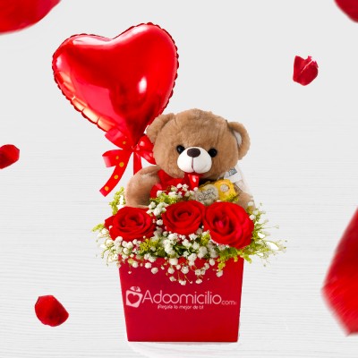Rosas Y Peluche Para San Valentín A Domicilio En Bogotá Pedido Con Un Día De Anticipación 