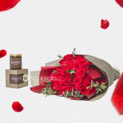 Bouquet De Rosas Para Amor Y Amistad A Domicilio En Medellín 