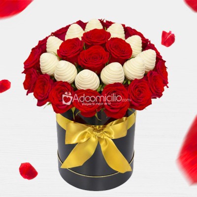 Fresas Con Chocolate Y Rosas Para San Valentín A Domicilio En Barranquilla Pedido Con Un Día De Anticipación